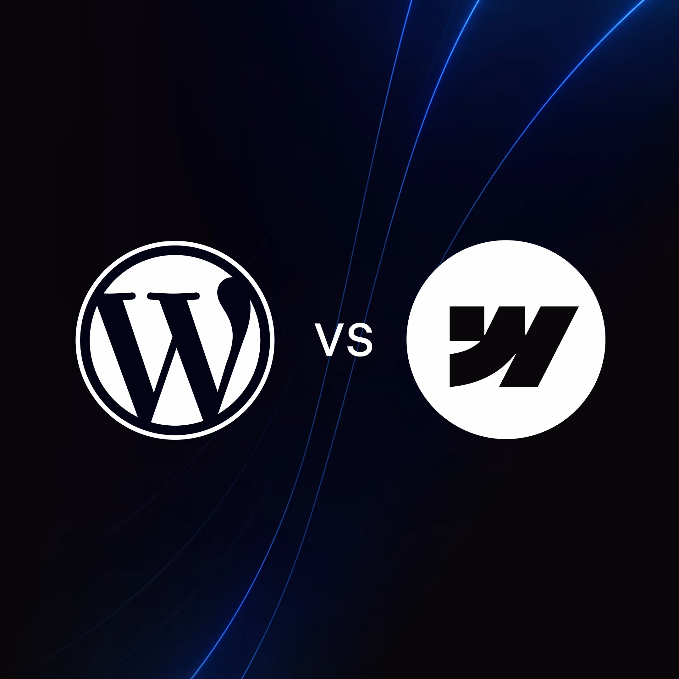 wordpress vs. webflow graphic 